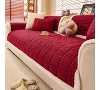 Fundas para sofá, Fundas Antideslizantes de Pana Suave para sofás de 2, 3, 4 y 5 plazas, Lavables y aptas para Mascotas, Fundas en Forma de L para la Esquina del salón Red 90x70cm/35.43x27.56in