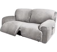 Fundas para sofá reclinable de 2 plazas, extra anchas de 75 a 100 pulgadas de longitud; 6 fundas de sofá elásticas de terciopelo con bolsillo lateral; funda para sofá biplaza gruesa, suave y lavable