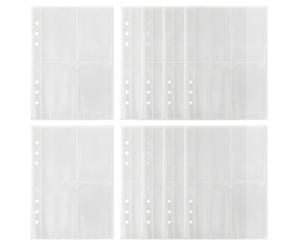 Fundas para tarjetas: 4 hojas de encuadernación transparentes con bolsillos