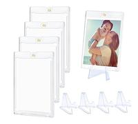 Fundas para tarjetas coleccionables con imán, incluye soporte, 10 cargadores magnéticos y pies de soporte, 35 PT, fundas para tarjetas coleccionables, clip transparente