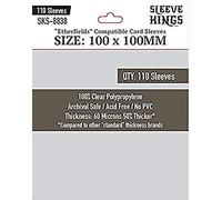 Fundas para tarjetas estándar Sleeve Kings - 110 unidades, transparentes de 60 micras de grosor, tamaño cuadrado XL (100 x 100 mm), compatibles con Etherfields y más - SKU: SKS-8838