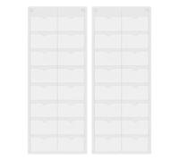 Fundas para tarjetas índice - Protectores para soportes de tarjetas flash de acceso rápido de 72 x 29,5 cm | Juego de organizador de almacenamiento transparente de PVC Oxford con 16 ranuras para uso e