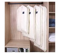 DOUZIO Fundas para Trajes Y Fundas para Ropa Bolsas Transpirables De Algodón para Colgar Ropa Bolsa Antipolillas para Ropa Fundas Protectoras para Todas Las Prendas(Size:90×58cm,Color:Blanco-Ancho)