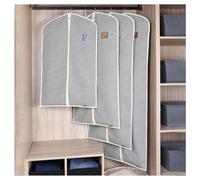 Fundas Para Trajes Y Fundas Para Ropa Bolsas Transpirables De Algodón Para Colgar Ropa Bolsa Antipolillas Para Ropa Fundas Protectoras Para Todas Las Prendas(Size:90×58cm,Color:Raya-Plano)