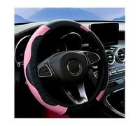 Fundas para volante de coche, 38 cm, ajuste universal, de cuero, para hombres y mujeres, antideslizante, transpirable, protector de volante de coche (rosa)