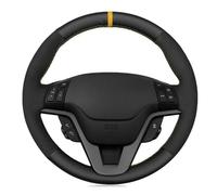 Fundas para Volante de Coche para CRV CR-V 2007-2011 Funda para Volante de Coche de Piel auténtica Negra Cosida a Mano