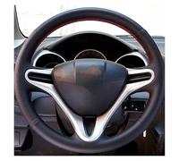 Fundas para Volante de Coche para Fit (2009-2013) para City para Jazz para Insight (2010) Funda Volante Coche Piel Sintética Microfibra Antideslizante Negra(Red Blue Thread)