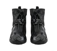 Fundas para zapatos, 1 par, impermeables para senderismo, ciclismo, protección deportiva portátil a prueba de lluvia, diseño de PVC antideslizante para viajes al aire libre (44-45 negro)