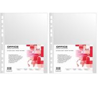 Fundas perforadas para productos de oficina PP A4 Cristal 50 micras 100 piezas/Archivo de documentos/tipo-cristalino/Kind-Standard/Material-PP/Color-Transparente/Formato-A4/Grosor (mm)-50