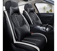 Fundas protectoras asiento coche 5d Delantero + Asiento Trasero Fundas Coche Para Toyota Para Yaris Para Corolla Para Levin Para Sienta Para Para Venza Para Allion Para Supra(Black white,Luxury)