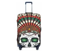 Fundas protectoras de equipaje con diseño de calavera india a prueba de polvo y elástica para viajes, se adapta a equipaje de 45,7 a 81,3 cm, multicolor, L(25"-28" Suitcase)