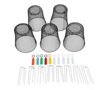 Fundas protectoras de plantas de hierro para jardines al aire libre, tamaño 23 x 23 x 15 cm, se ofrecen en juegos de 5 o 10 piezas para proteger las plantas en crecimiento (5 piezas)