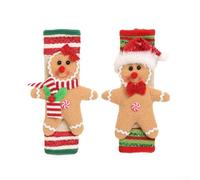 Fundas protectoras de tela para mango de galleta navideña, paquete de 2 para refrigerador y electrodomésticos de cocina, para protección de mangos