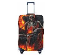 Fundas protectoras elásticas para equipaje de viaje, con diseño de globos y rosas rojas y doradas, con diseño de plumas y rosas, Black, L