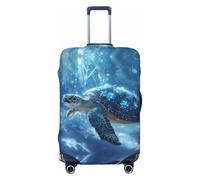 Fundas protectoras elásticas para equipaje de viaje con diseño de tortuga nevada de invierno de 45,7 a 81,3 cm, Black, X-Large