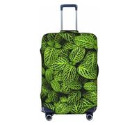 Fundas protectoras elásticas para equipaje de viaje con hojas de helecho verde diminutas de 18 a 32 pulgadas, Negro, X-Large