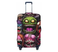 Fundas protectoras elásticas para equipaje de viaje con personajes de dibujos animados monstruosos de 45,7 a 81,3 cm, Black, L