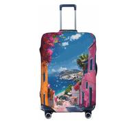 Fundas protectoras elásticas para equipaje de viaje de pueblo mediterráneo de 18 a 32 pulgadas, Black, L