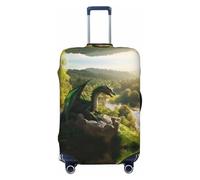 Fundas protectoras elásticas para equipaje de viaje, diseño de dragón verde de piedra de bosque profundo, para maleta, de 45,7 a 81,3 cm, Black, M