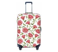 Fundas protectoras elásticas para equipaje de viaje, diseño de flores de claveles, color rosa, para maleta, de 45,7 a 81,3 cm, Negro, Small