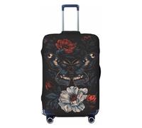 Fundas protectoras elásticas para equipaje de viaje, diseño de mariposas de medianoche y flores, para equipaje de 18 a 32 pulgadas, Black, X-Large