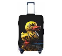 Fundas protectoras elásticas para equipaje de viaje, diseño de pato amarillo graffiti, de 45,7 a 81,3 cm, Black, L
