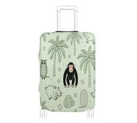 Fundas protectoras elásticas para equipaje, fundas a prueba de arañazos para maletas, protector de equipaje para equipaje de 18 a 32 pulgadas, Wild Animal Mono Cerdo Coco Arca Verde, S 18-20 in