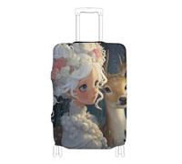 Fundas protectoras elásticas para equipaje, resistentes a los arañazos, para maletas, accesorios de viaje, para equipaje de 18 a 32 pulgadas, Anime Girl Forests Deer, S 18-20 in