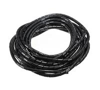 Fundas protectoras en espiral, Manguito de gestión cables 6 mm diámetro exterior y 4 interior, banda manguito, cubierta tubo ignífuga, protector línea, envoltura cable alambre(Black,5 meter)