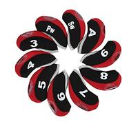fundas protectoras golf, protección duradera y estilo negro rojo, accesorios deportivos golf para cabezales palos for golfistas profesionales aficionados en campo viaje uso diario