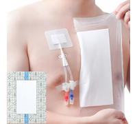 Fundas protectoras impermeables de 12 x 15.7 pulgadas para diálisis para el pecho sin pegamento en el centro, accesorios de vendaje de isla para vendaje, paquete de 7