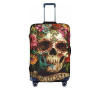 Fundas protectoras para equipaje, diseño de calavera del Día de los Muertos, a prueba de polvo, elástica, para viajes, se adapta a equipaje de 45,7 a 81,3 cm, multicolor, S(18"-21" Suitcase)