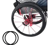 Fundas Protectoras para Ruedas Traseras de Sillas de Ruedas de 20/22/24 Pulgadas, Cubierta de Rueda Trasera para Silla de Ruedas para Mejorar el Agarre y La Tracción,BLACK-22in