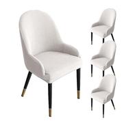 Fundas protectoras para sillas de comedor con respaldo curvado, lavables, extraíbles, de medio círculo, para el hogar, restaurante, cafetería, juego de 4 unidades, tamaño grande