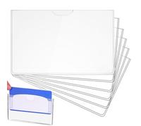 Fundas protectoras para tarjetas comerciales, 10 fundas protectoras de PVC para tarjetas de trabajo, resistentes al agua, delgadas, para mujeres, hombres, jóvenes