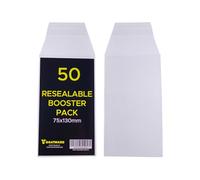 Fundas Resellables para Booster Packs, Pack de 50 - 75x130mm + 45mm Solapa Adhesiva - Protección para Sobres Chrome, Hobby de Cartas Deportivas - Goatward
