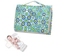 Fundas reutilizables para cambiador con bolsillo de pañuelos con diseño de ojos malvados y lunares azules para cambiador de pañales para mamás, papás cambiador de pa?ales para Bebes
