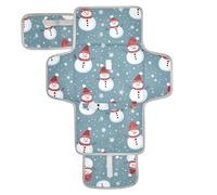 Fundas reutilizables para cambiador con bolsillo para pañuelos, cambiador de pañales portátil para niñas y niños, muñecos de nieve de Feliz Navidad