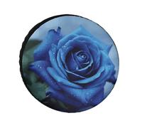 Fundas románticas para neumáticos de color azul, impermeables, anti UV, de 30 pulgadas, cubiertas de rueda de un solo eje para caravana, camión, SUV, remolque, universal para todas las estaciones