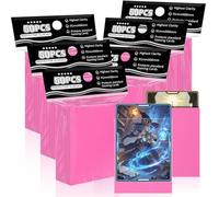 Fundas rosas para tarjetas MTG, 300 fundas estándar para tarjetas de intercambio, tarjetas deportivas, tarjetas de béisbol, TCG (66 x 91 mm), asequible, resistente y agradable barajado