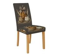 Fundas rústicas de calabaza para sillas de comedor, protectores de asiento de elastano elásticos y lavables, fundas decorativas de temporada para cocina, decoración de otoño, 1 unidad