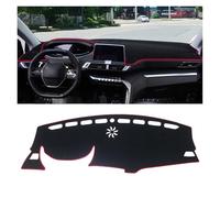 Fundas Salpicadero para Peugeot 3008 5008 GT Hybrid 2016 2017 2018 2019 2020 2021 2022 2023 Alfombrilla Salpicadero Coche, Parasol, Accesorios Cubierta Tablero Alfombrilla(LHD Red Side)