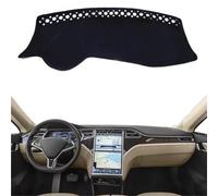 Fundas Salpicadero para Tesla S 2012-2020 2019 2018 2017 2016 2015 Parasol Antisol para Coche Cubierta para Salpicadero Coche Alfombrilla para Salpicadero Capa Alfombra(LHD Black)