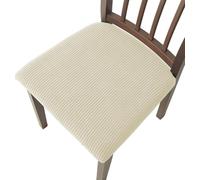 Fundas sillas Ajustables para Comedor, Pack de 6/4/2 Fundas Silla Comedor elásticas, Funda Protectoras para Sillas Elasticas,Funda Asiento Silla Desmontables(Beige,2Pcs)