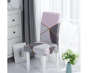 Fundas Sillas de Comedor Elasticas, Rompecabezas Rosa Gris Fundas para Sillas Elástica,Respaldo Alto, Lavable, Anti Gatos, para el Comedor casero Modern de la Boda, Decor Restaurante, Pack de 6