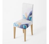 Fundas Sillas de Comedor Pack 2 Amarillo Azul Funda de Comedor para un Ajuste Universal,Cubierta de Elastano Silla extraíble,Muy fácil Limpiar y Duradera,para Hogar Hotel