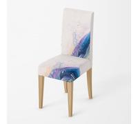 Fundas Sillas de Comedor Pack 2 Amarillo Púrpura Funda de Comedor para un Ajuste Universal,Cubierta de Elastano Silla extraíble,Muy fácil Limpiar y Duradera,para Hogar Hotel