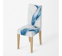 Fundas Sillas de Comedor Pack 2 Azul Verde Funda de Comedor para un Ajuste Universal,Cubierta de Elastano Silla extraíble,Muy fácil Limpiar y Duradera,para Hogar Hotel