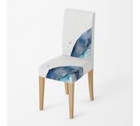 Fundas Sillas de Comedor Pack 2 Gris Azul Funda de Comedor para un Ajuste Universal,Cubierta de Elastano Silla extraíble,Muy fácil Limpiar y Duradera,para Hogar Hotel