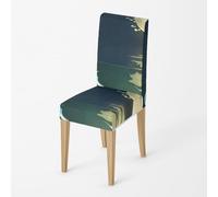 Fundas Sillas de Comedor Pack 2 Verde Amarillo Funda de Comedor para un Ajuste Universal,Cubierta de Elastano Silla extraíble,Muy fácil Limpiar y Duradera,para Hogar Hotel
